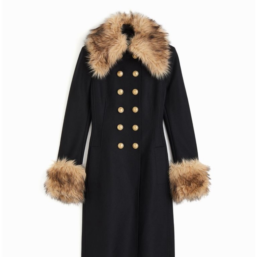 Rabanne H&M Faux Fur Wool Coat XS
